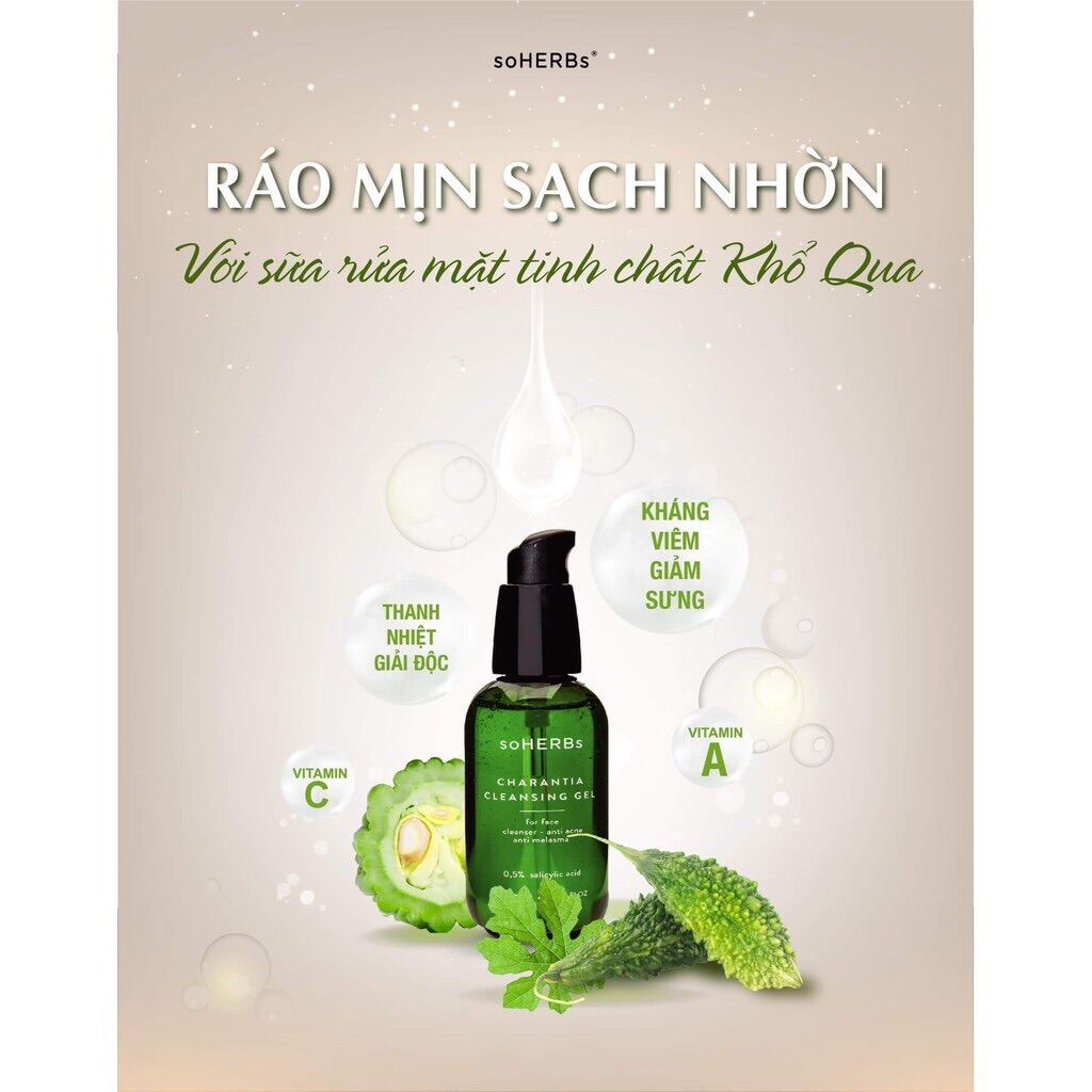 [HCM]SỮA RỬA MẶT KHỔ QUA SOHERBS 80ML