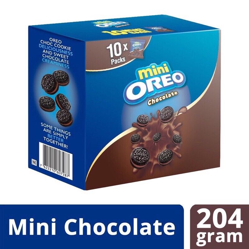 Hộp Bánh Quy Oreo Mini Socola/ Vani 204g (10 Gói)