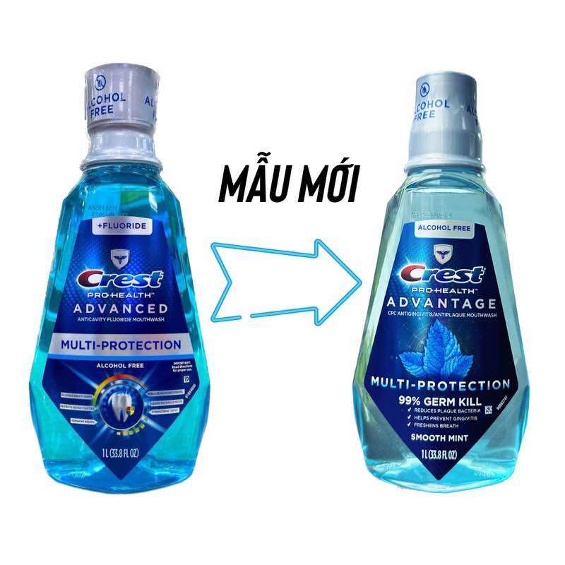 Nước súc miệng Crest 3D White 1L Mỹ