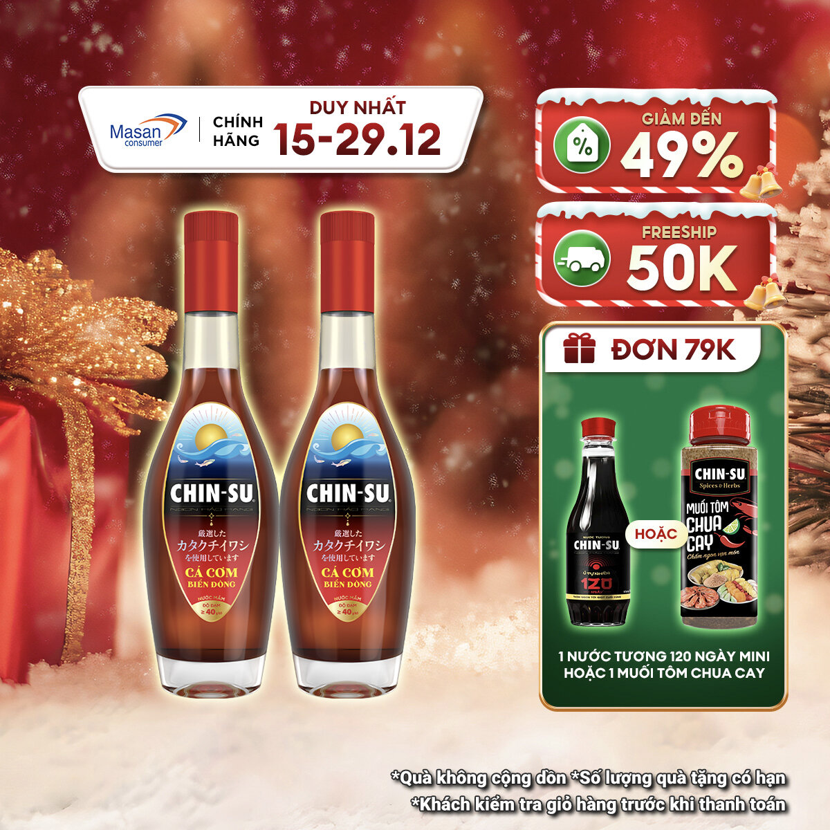   15.12-29.12 Voucher 18% CHO ĐƠN TỪ 199K Combo 2 Nước Mắm CHIN-SU Cá Cơm Biển Đông Khẩu Vị Đang Bán Tại Nhật Bản Chai 500Ml 