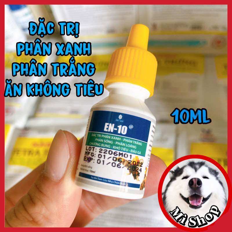 En10 Uv gà đá phân xanh, phân trắng, chậm tiêu lọ 10ml