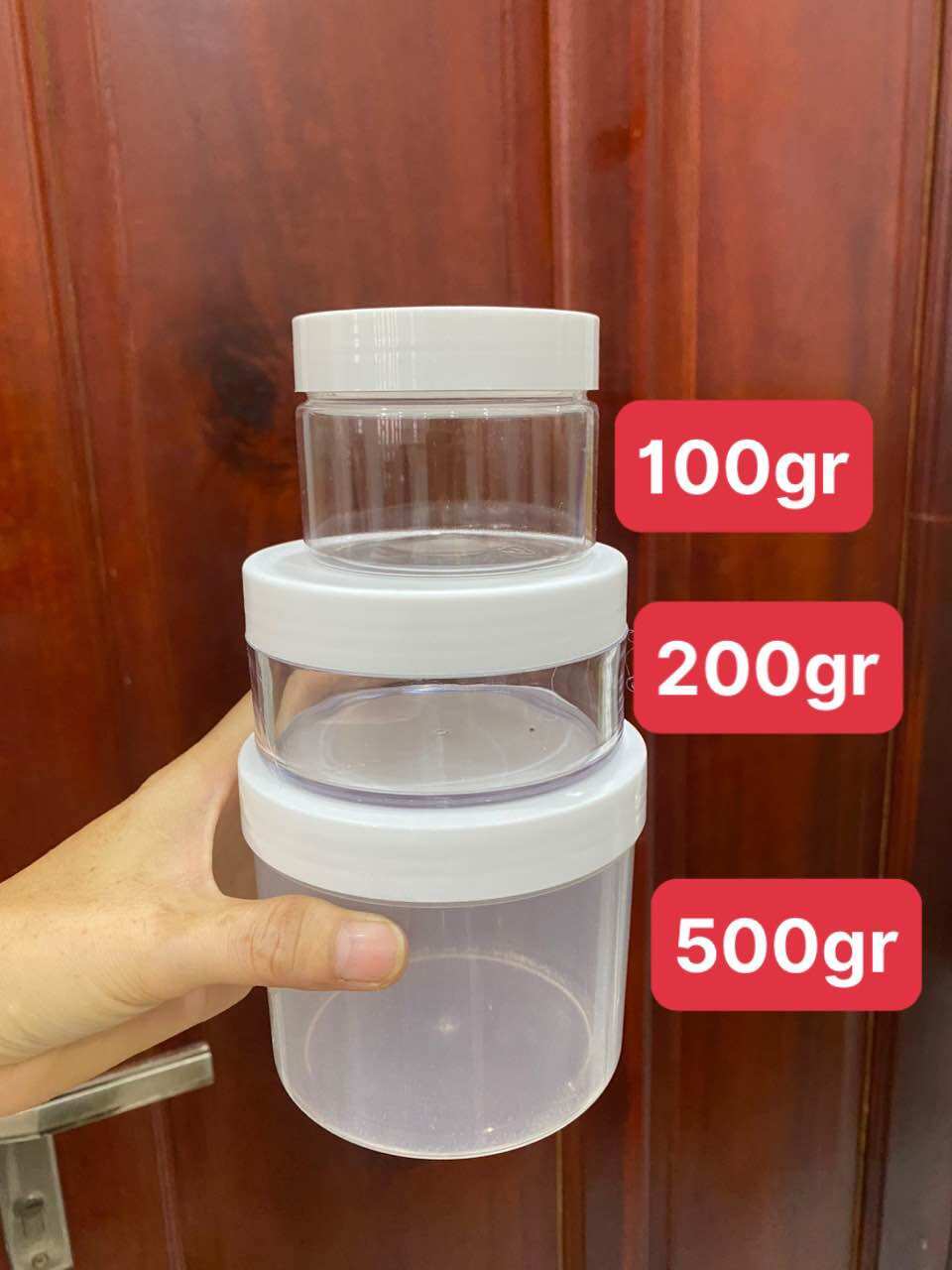 hủ kiếng 180g màu trắng (có nắp lót)