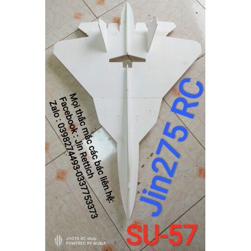 Bộ vỏ kit máy bay su 57, t 50 flat sải 72 cm