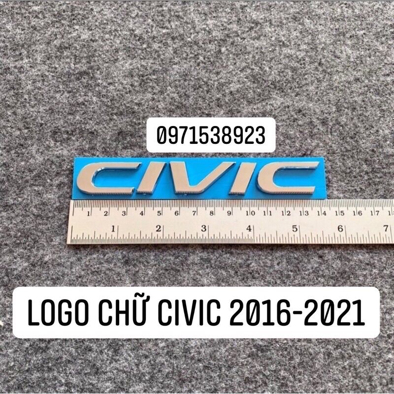 Logo chữ civic cao cấp giá rẻ dán honda civic 2016-2021