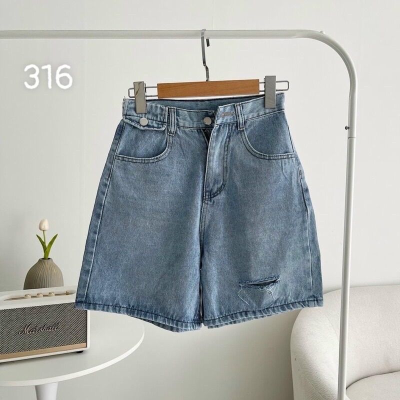 Quần jeans ngố túi nắp lai cuốn
