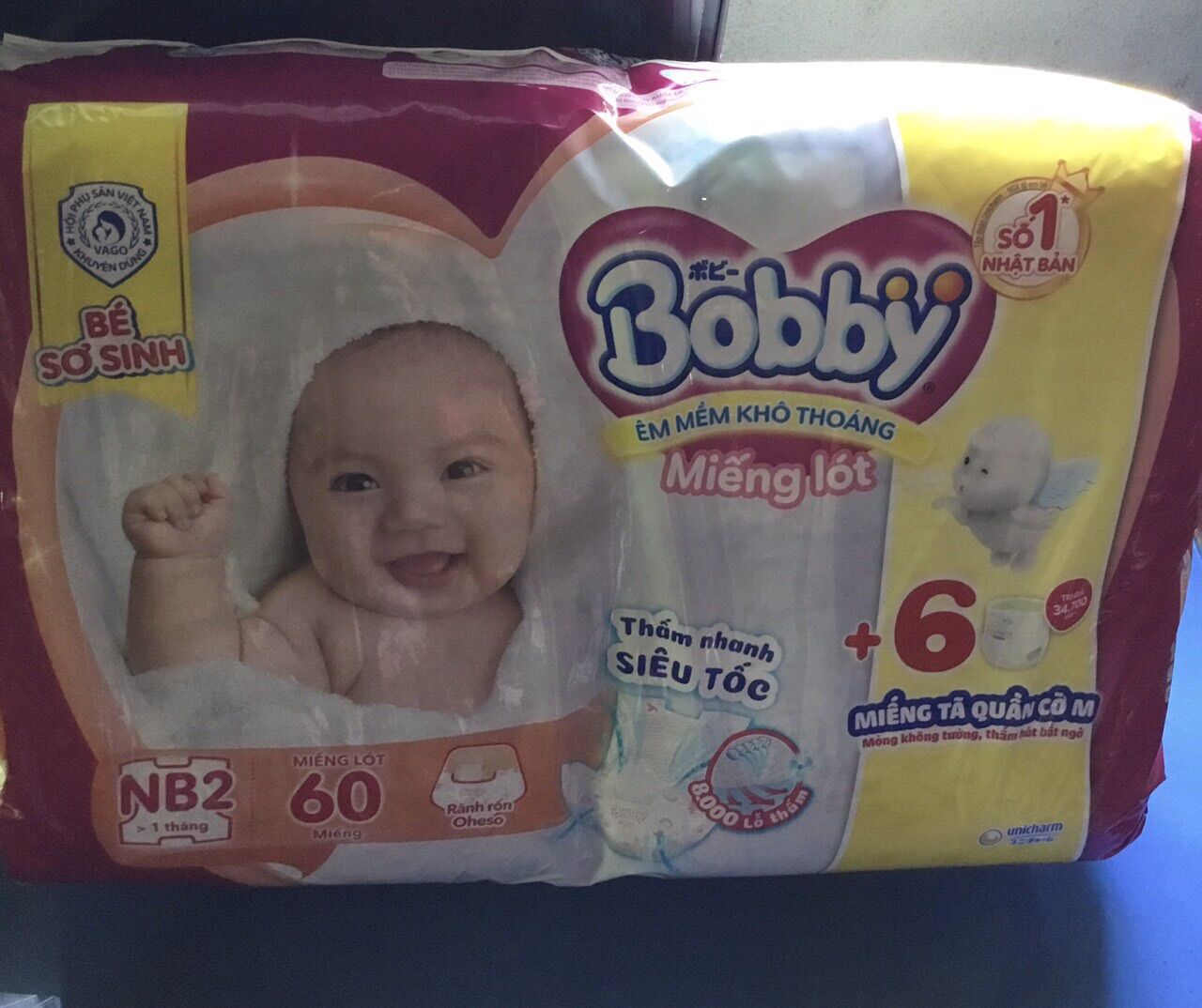 [Tp HCM] - Miếng lót sơ sinh Bobby NB2 60 miếng (Newborn 2 60 miếng)- Date luôn mới