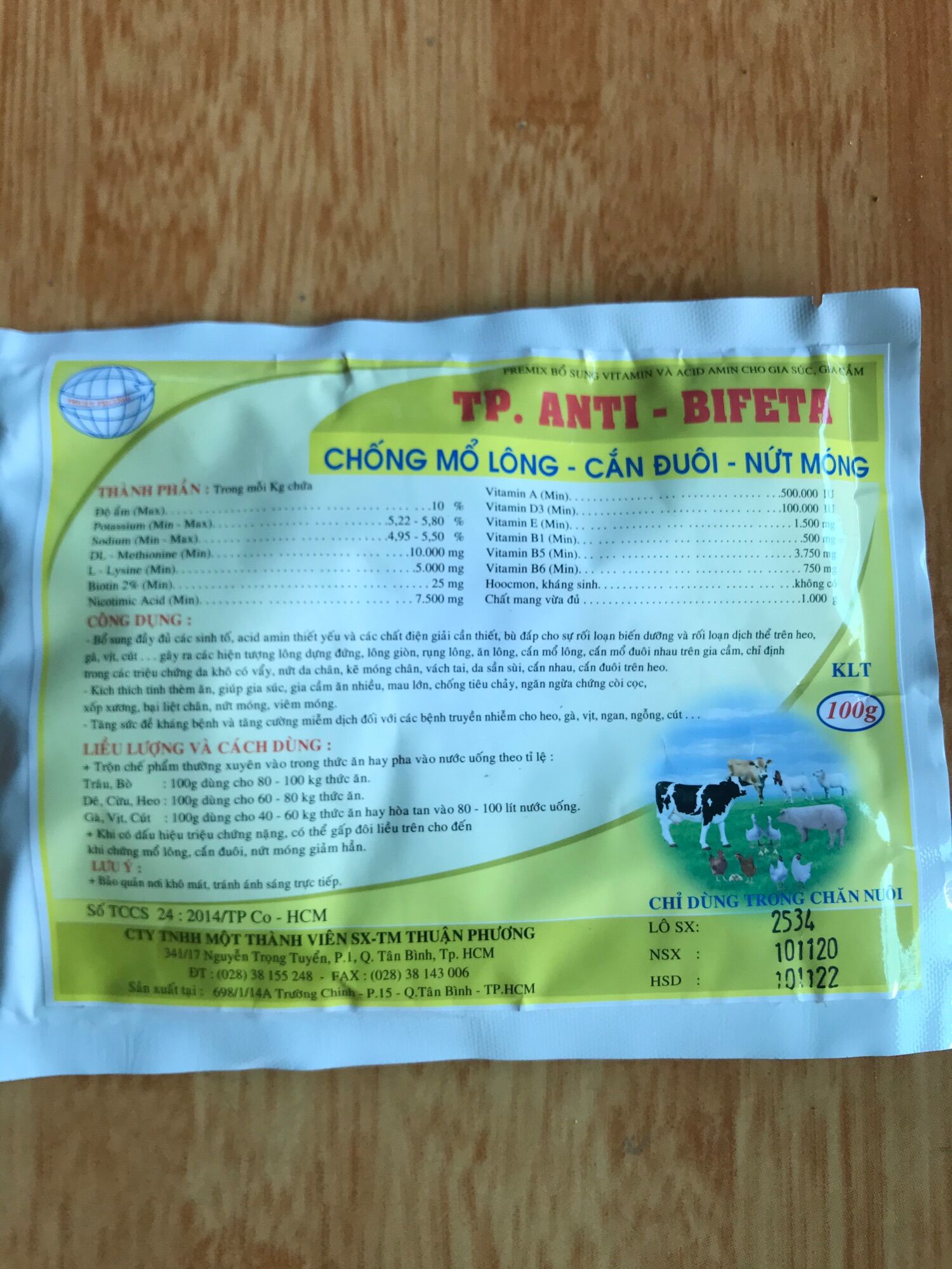 Freeship thuoc thu y tp-anti-bifeta goi 100g