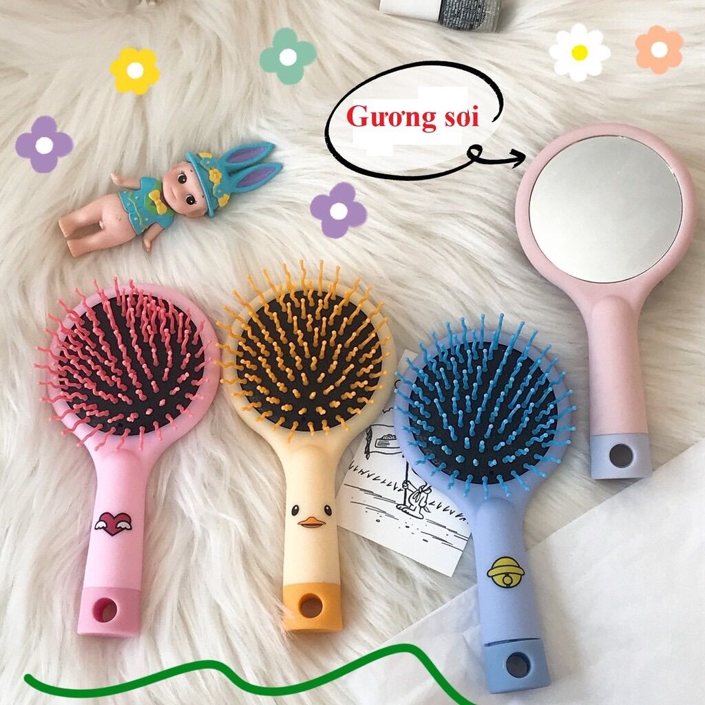 Lược gỡ tóc rối kèm gương cán cầm cute