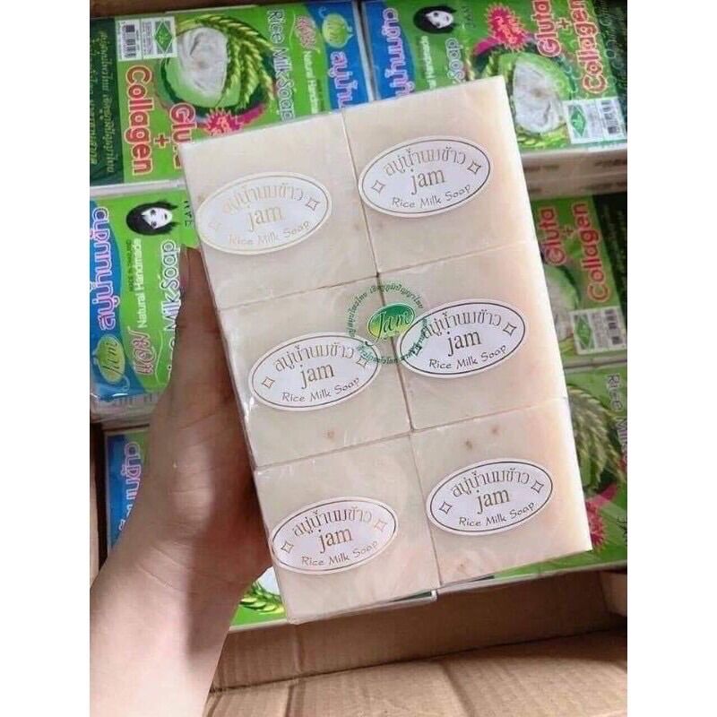 12 bánh Xà phòng cám gạo JAM Thái Lan dưỡng trắng da