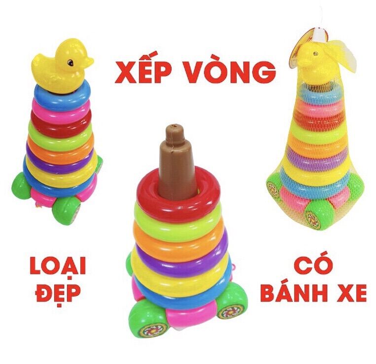 Xếp vòng vịt có bánh xe_ Đồ choi cho bé