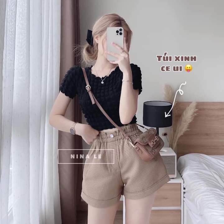 Áo xốp ô vuông croptop 
Siêu hách dáng 
6 màu về đủ