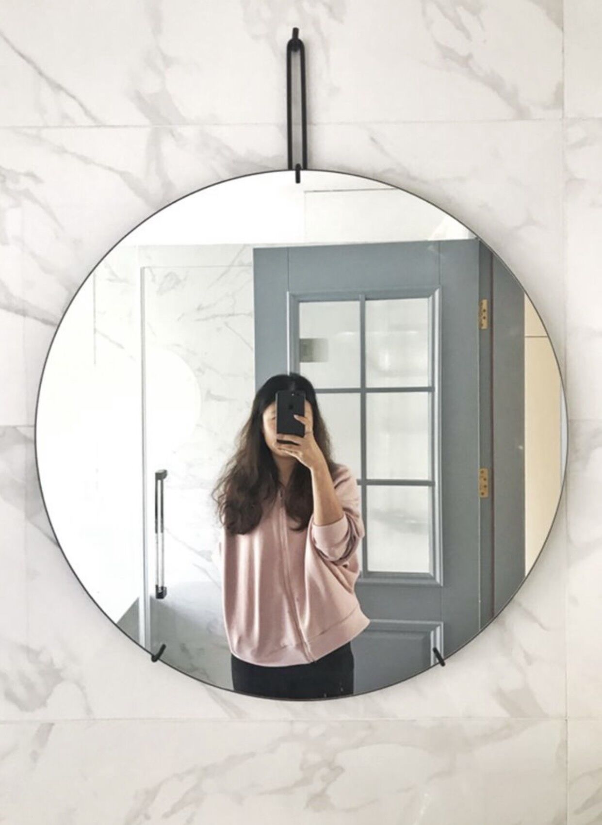 Gương tròn treo cánh quả lắc Kích thước 50cm, gương decor Hàn Quốc