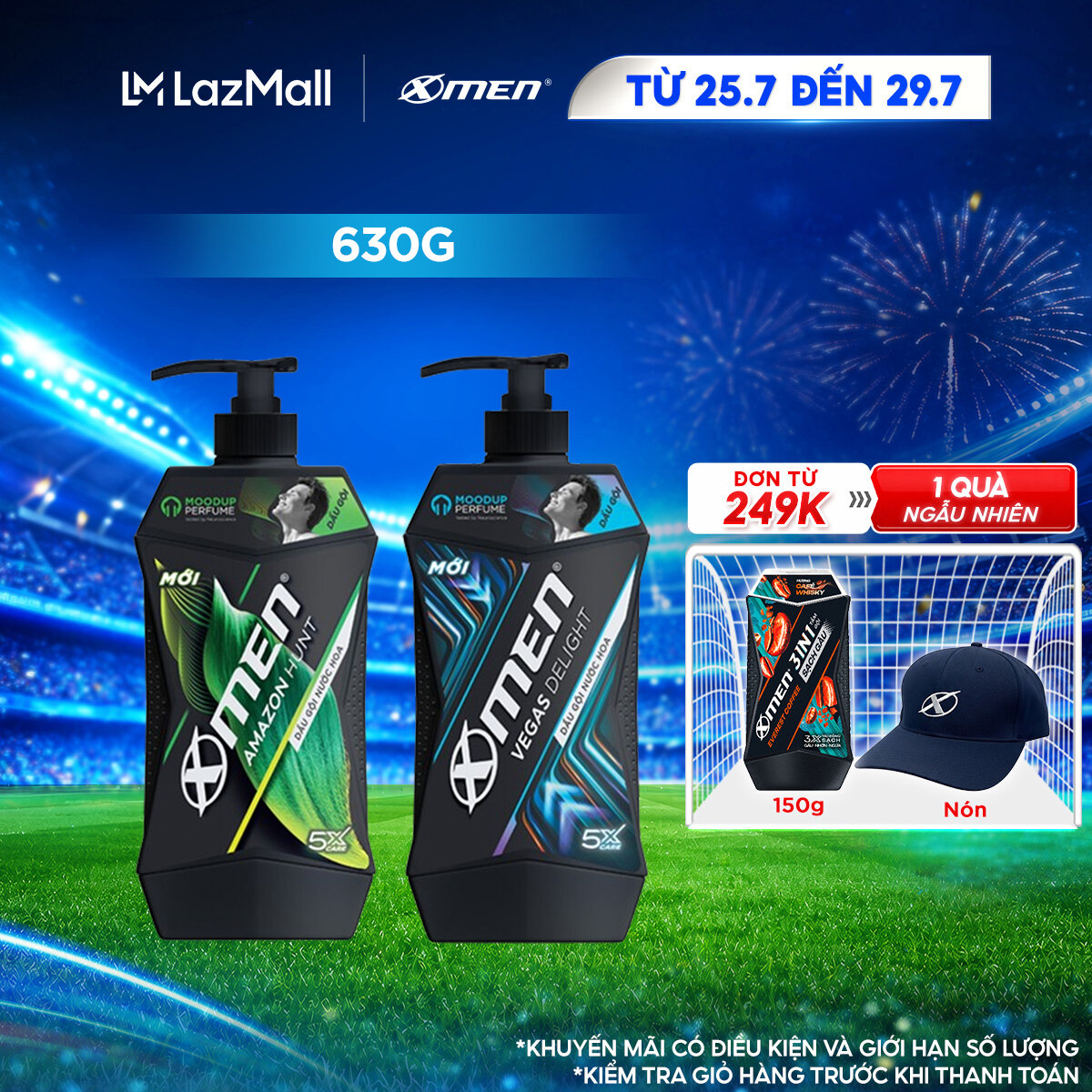 [Mới] Dầu gội Xmen Amazon Hunt/ Vegas Delight 630g - Công nghệ mùi hương giúp tinh thần phấn chấn