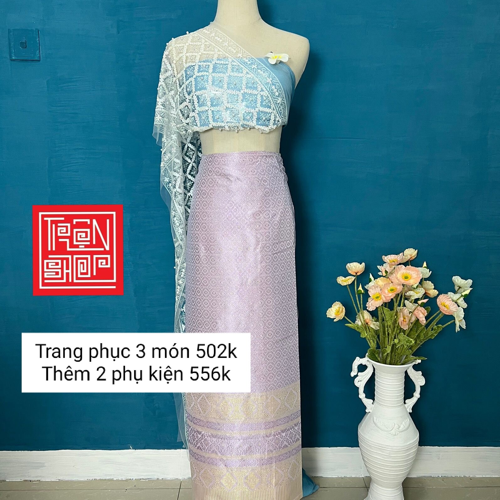 Set trang phục Thái Lan 3 món có sẵn