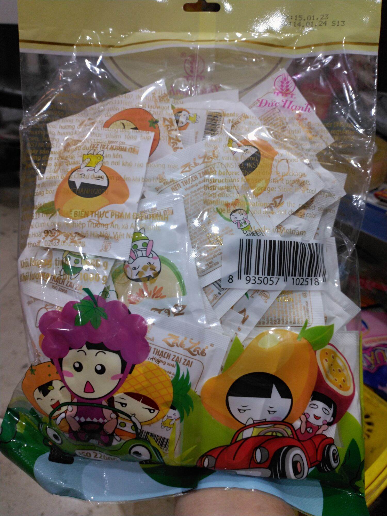 Thạch Zai Zai cái vuông gói 1kg