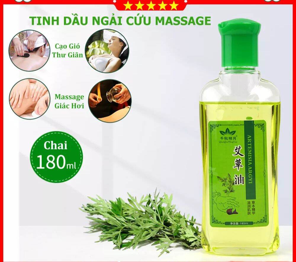 Tinh dầu gừng massage body, cổ gáy, chân chai 180ml. Dầu ngải cứu massage