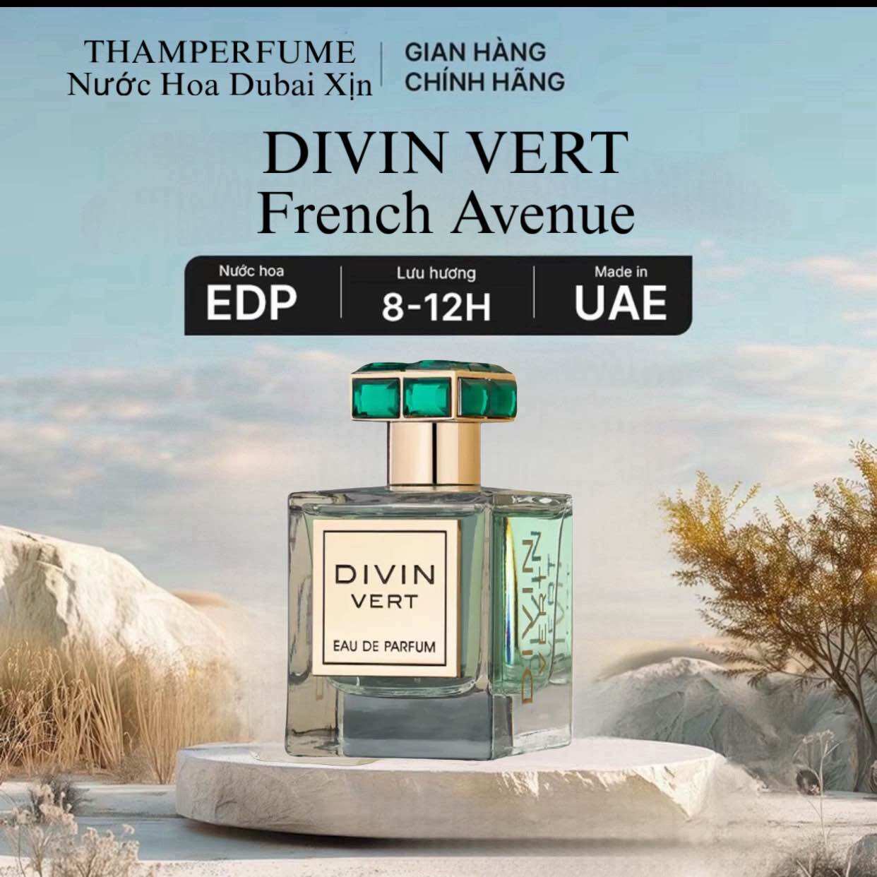 [ Tặng 1 Chiết Mini] Nước Hoa DIVIN VERT French Avenue 100ml Cam Kết Chính Hãng Toả Hương Tốt