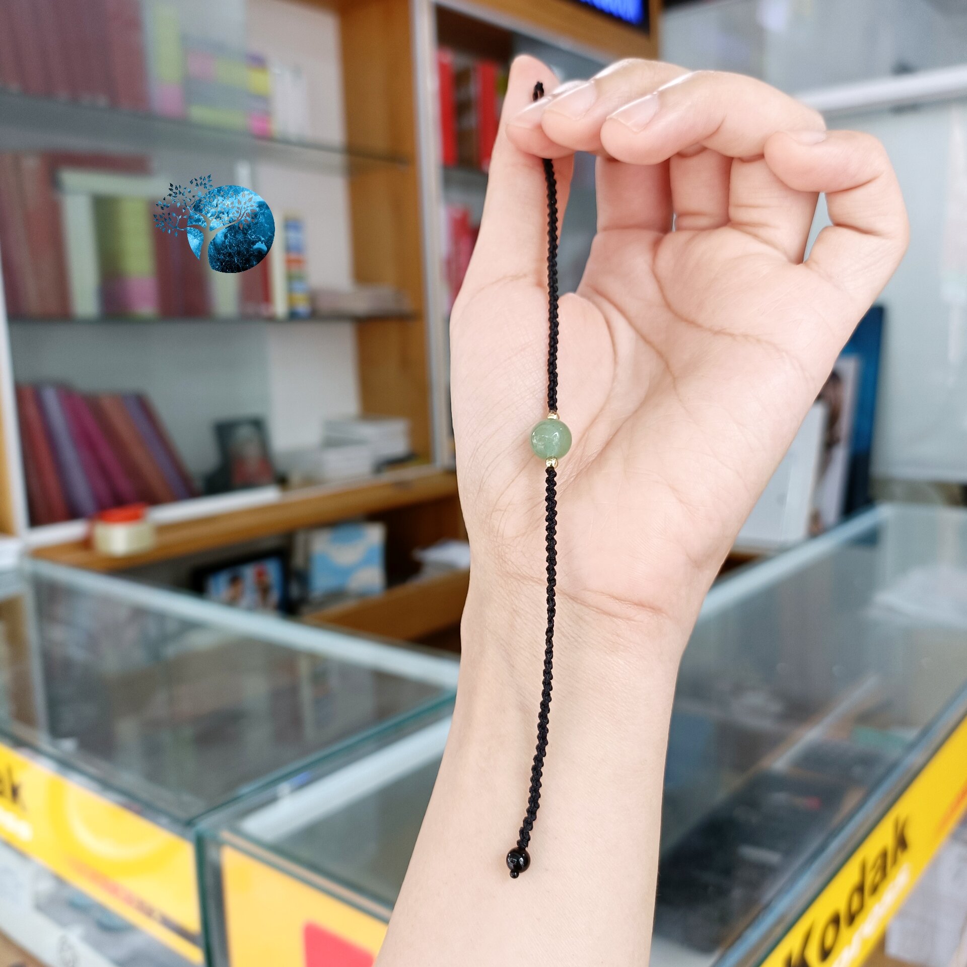 Vòng tết dây đá aventurine xanh 8mm