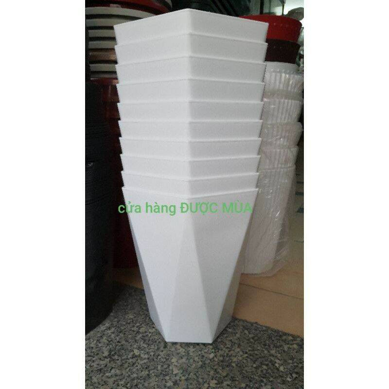 Bán sỉ combo 10 chậu nhựa kim cương 27x30cm