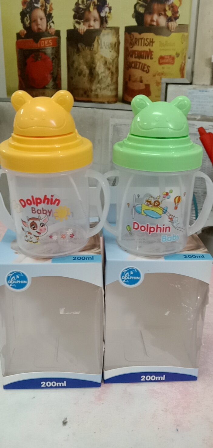 Bình uốn nước có ống hút Dolphin 200ml