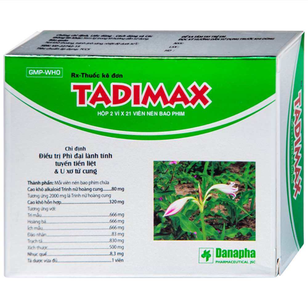 Tadimax (Lọ) 42 viên hỗ trợ phì đại lành tính tuyên tiên liệt và u xơ tử cung