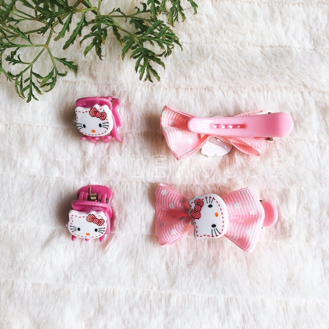 Set kẹp tóc mèo Kitty cho bé gái