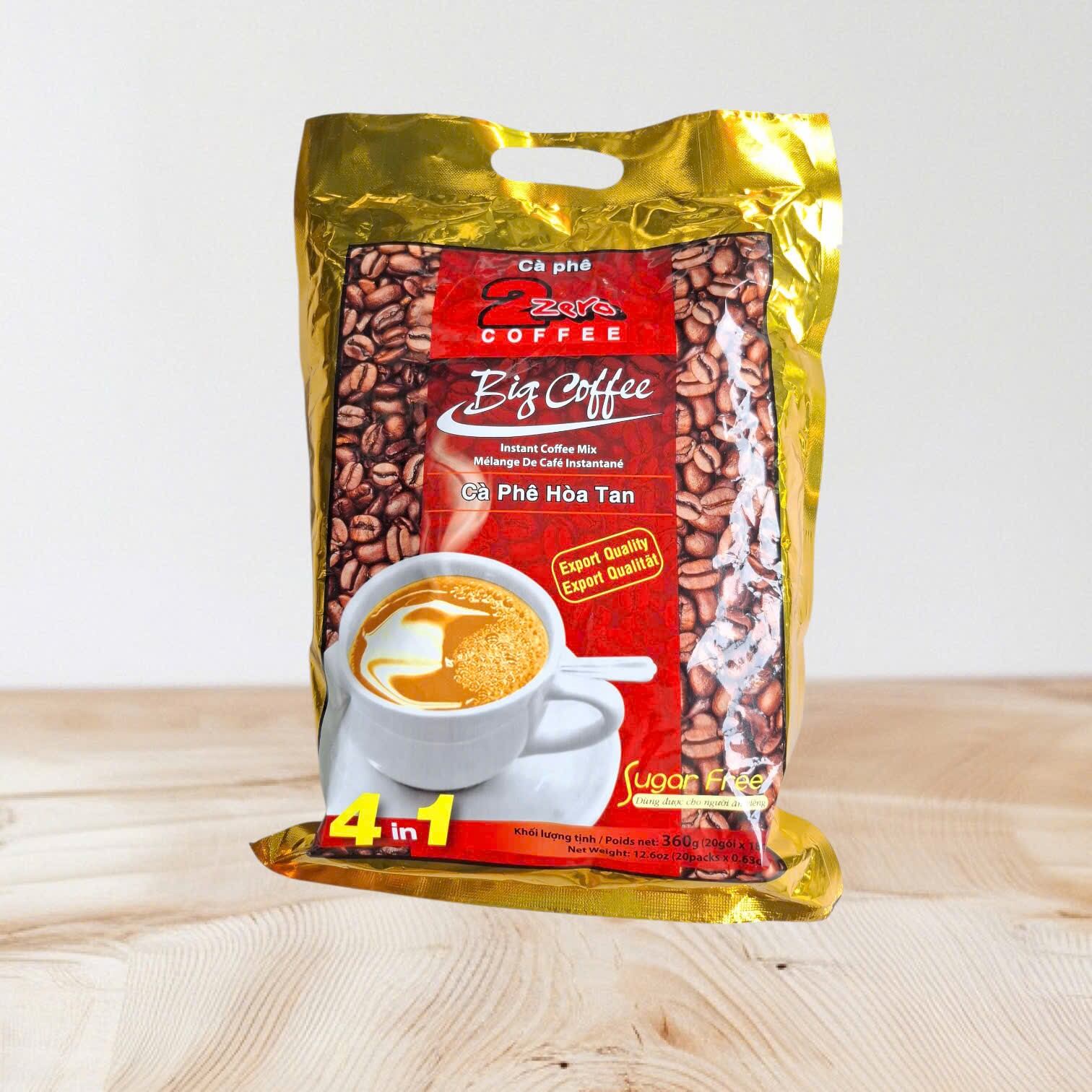 Cà Phê Sữa Big Coffee 2zero (túi 20 gói) dùng được cho người ăn kiêng và tiểu đường