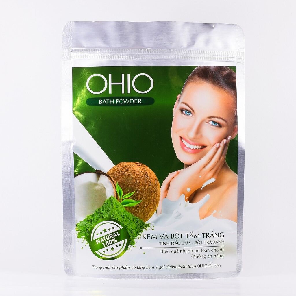 [Hcm]Kem Và Bột Tắm Trắng Tinh Dầu Dừa - Bột Trà Xanh - Ohio Ốc Sên New Day