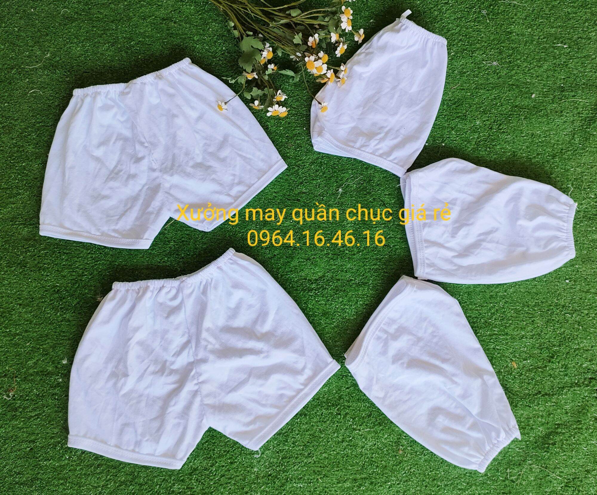 Set 10 quần đùi trắng cho bé trai bé gái