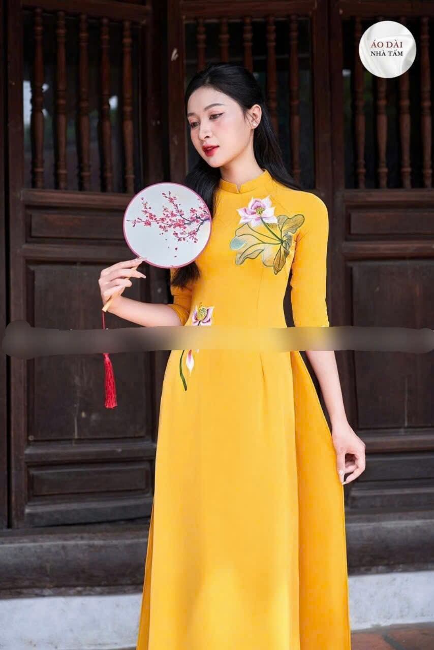 Áo dài lụa tây thi thêu cao cấp đủ size