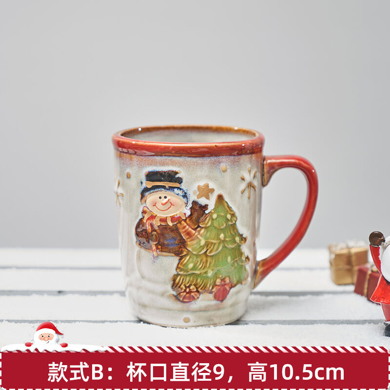 Cốc Gốm Đánh Dấu 3D Hoạt Hình Đáng Yêu Gấu Nhỏ Giáng Sinh Cốc Ăn Sáng Cốc Cà Phê Quà Tặng Nữ Đồ Trang Trí Giáng Sinh
