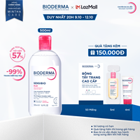 Dung dịch làm sạch và tẩy trang micellar cho da thường và da nhạy cảm Bioderma Sensibio H2O - 500ml