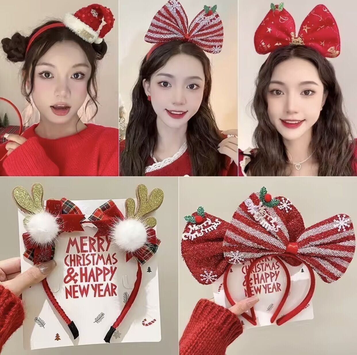 Cài tóc băng đô NOEL hình sừng hươu tuần lộc giáng sinh nhiều mẫu giá rẻ