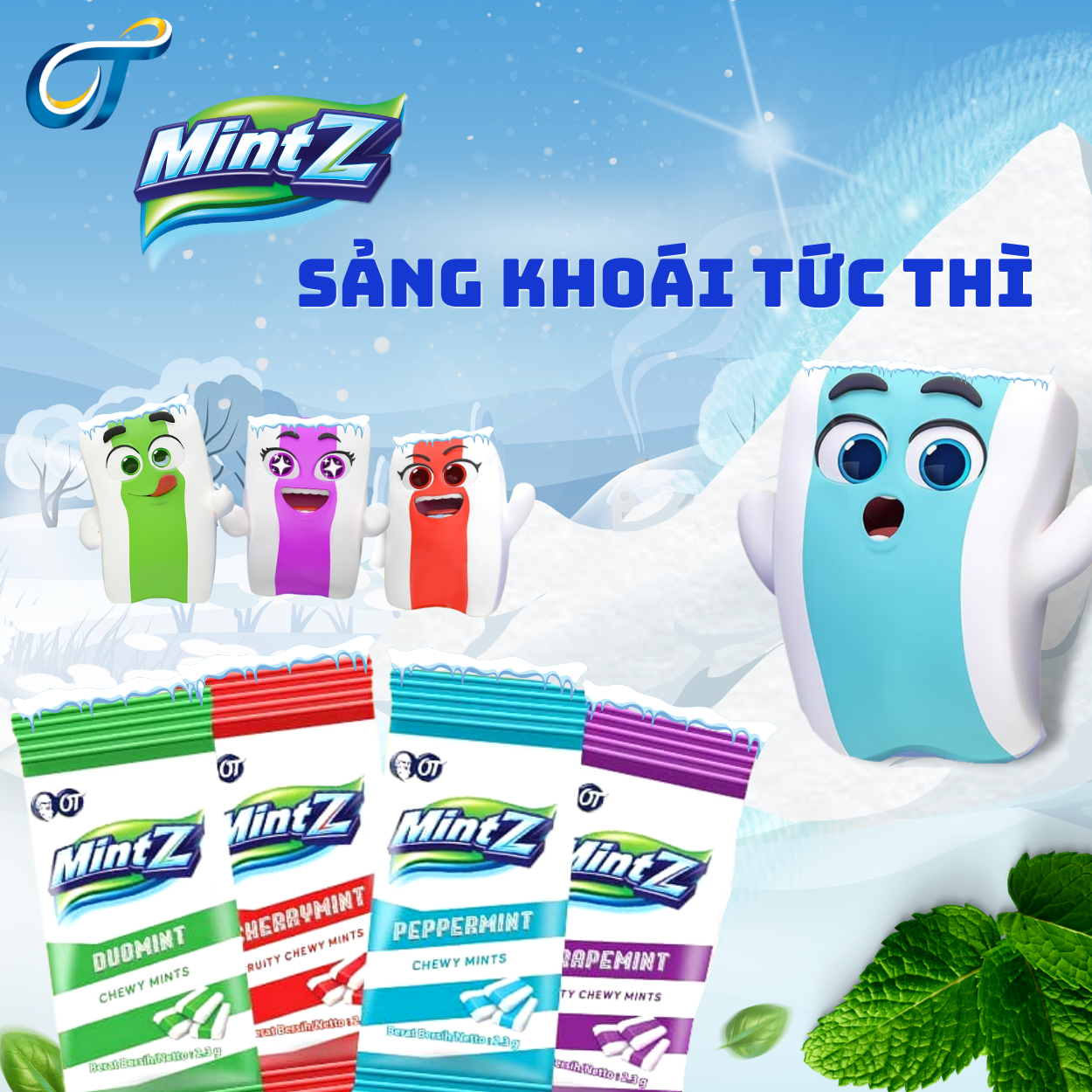 Kẹo Mềm Bạc hà Cherry MintZ  (50 viên/túi)