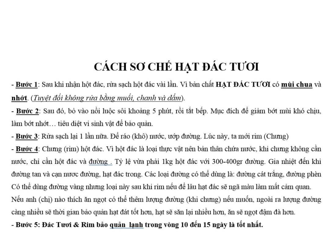 1kg đác tươi Phú Yên