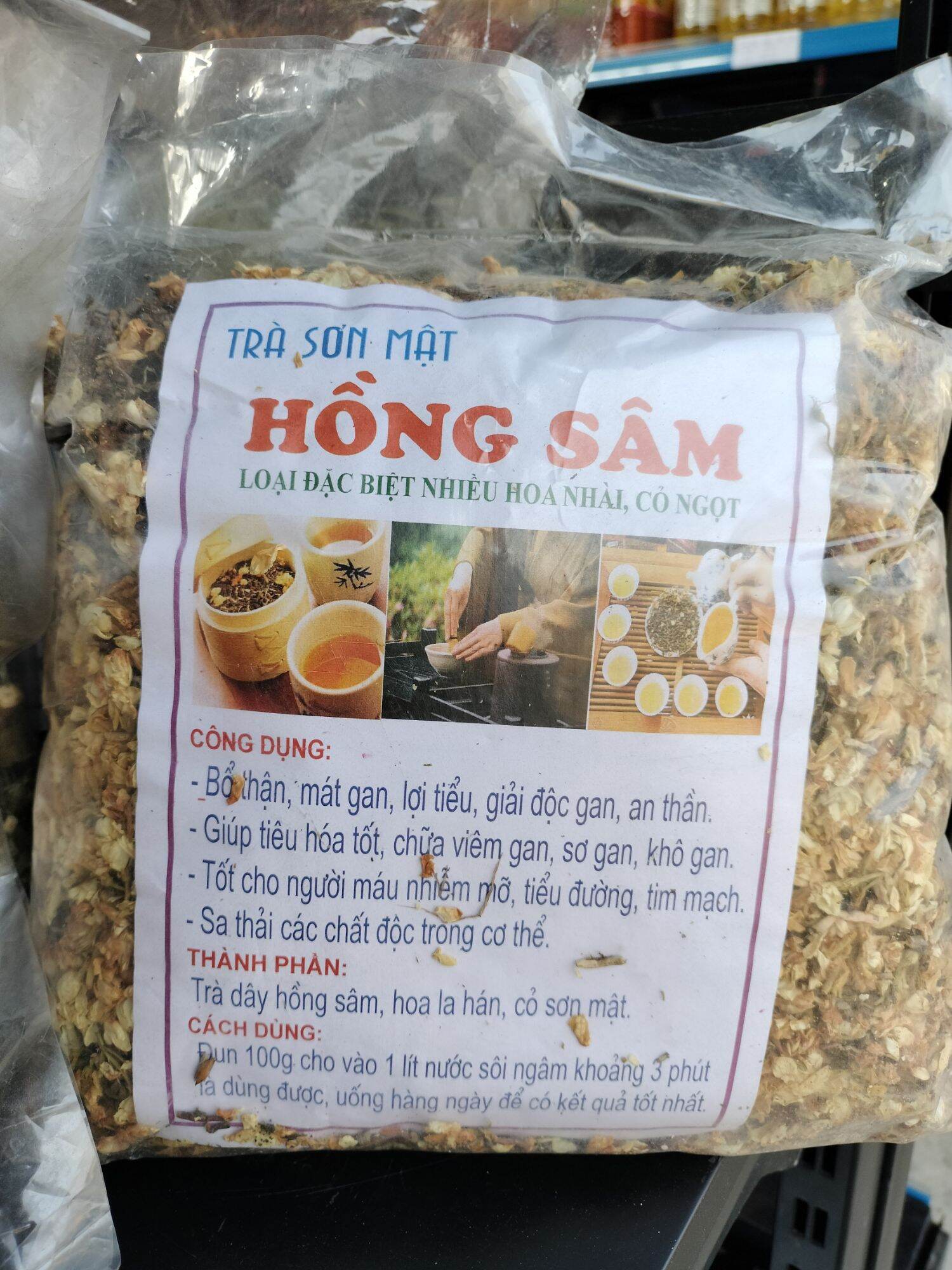 Trà sơn mật hồng sâm
