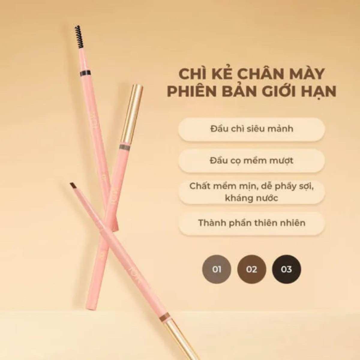 Chì kẻ mày PERFECT SHAPE EYEBROW M.O.I Cosmetics Hồ Ngọc Hà