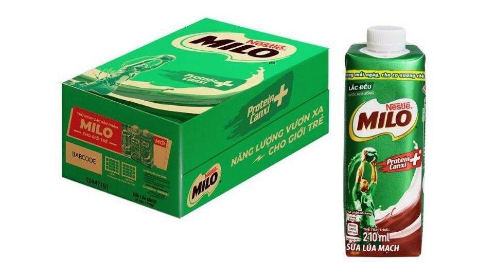 Thùng 24 hộp Milo nắp vặn 210ml - có đường
