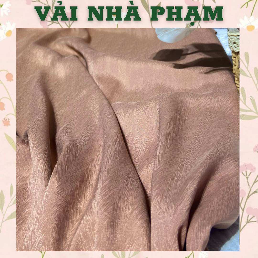 Vải gấm vân gỗ nền nude nâu-khổ 1.5m-vải nhà phạm
