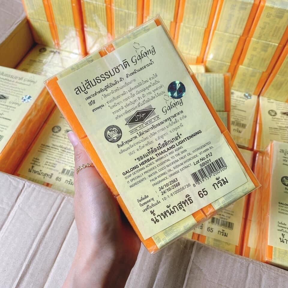 Soap cam nghệ kiềm dầu giảm mụn lưng galong thái lan