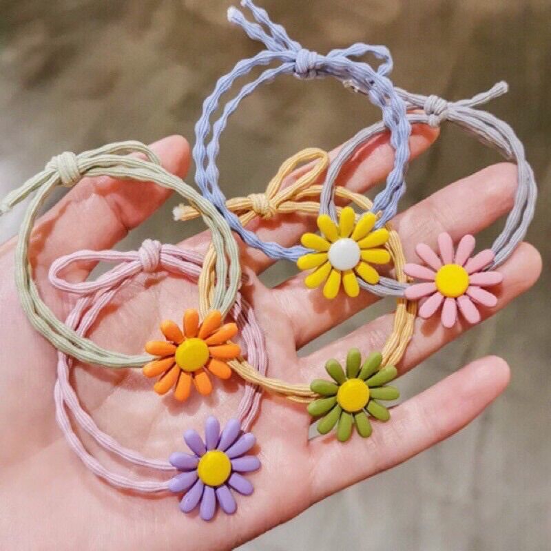 (Giá sỉ) Set 50 dây cột tóc hoa cúc hotrend được chọn màu