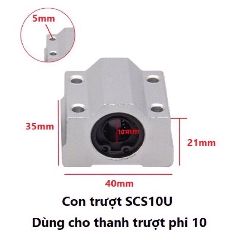 Con trượt tròn scs10uu cho máy in 3d cnc