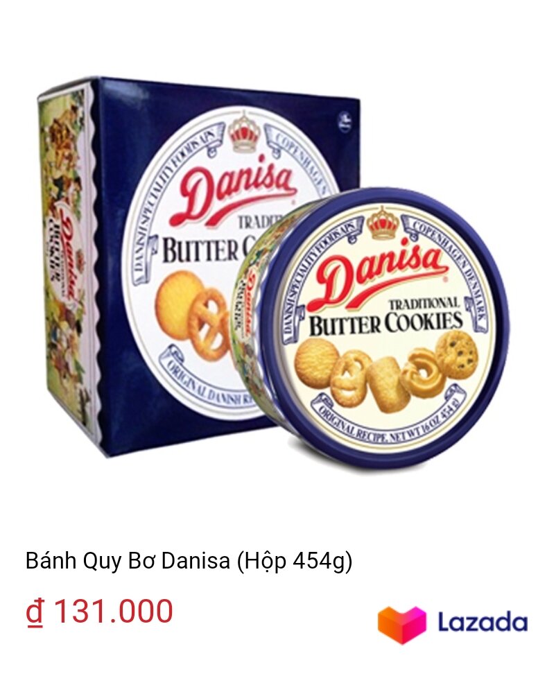 bánh danisa hộp thiếc 908g hàng chính hãng của CTY Mayora