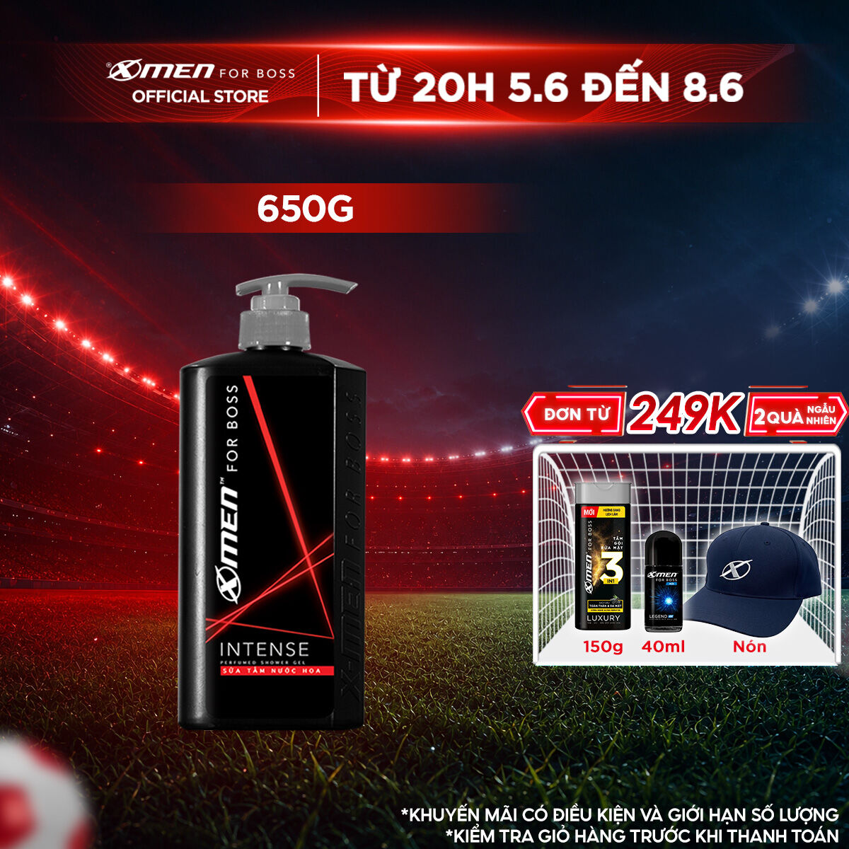 Sữa tắm nước hoa X-Men For Boss Intense - Mùi hương trầm đầy nội lực 650g