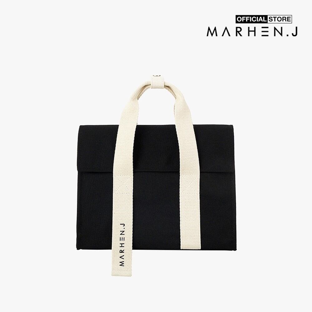 Marhen.J - Túi đeo vai chữ nhật nắp gập vải bố Roy Mini MJ19AROYMN-BK