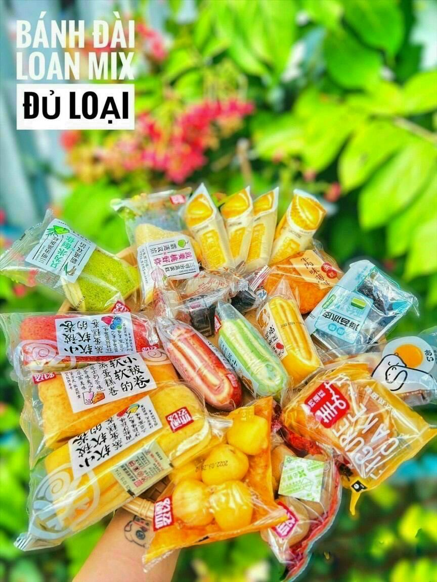 Thùng 2kg bánh mix tươi đài loan siêu ngon