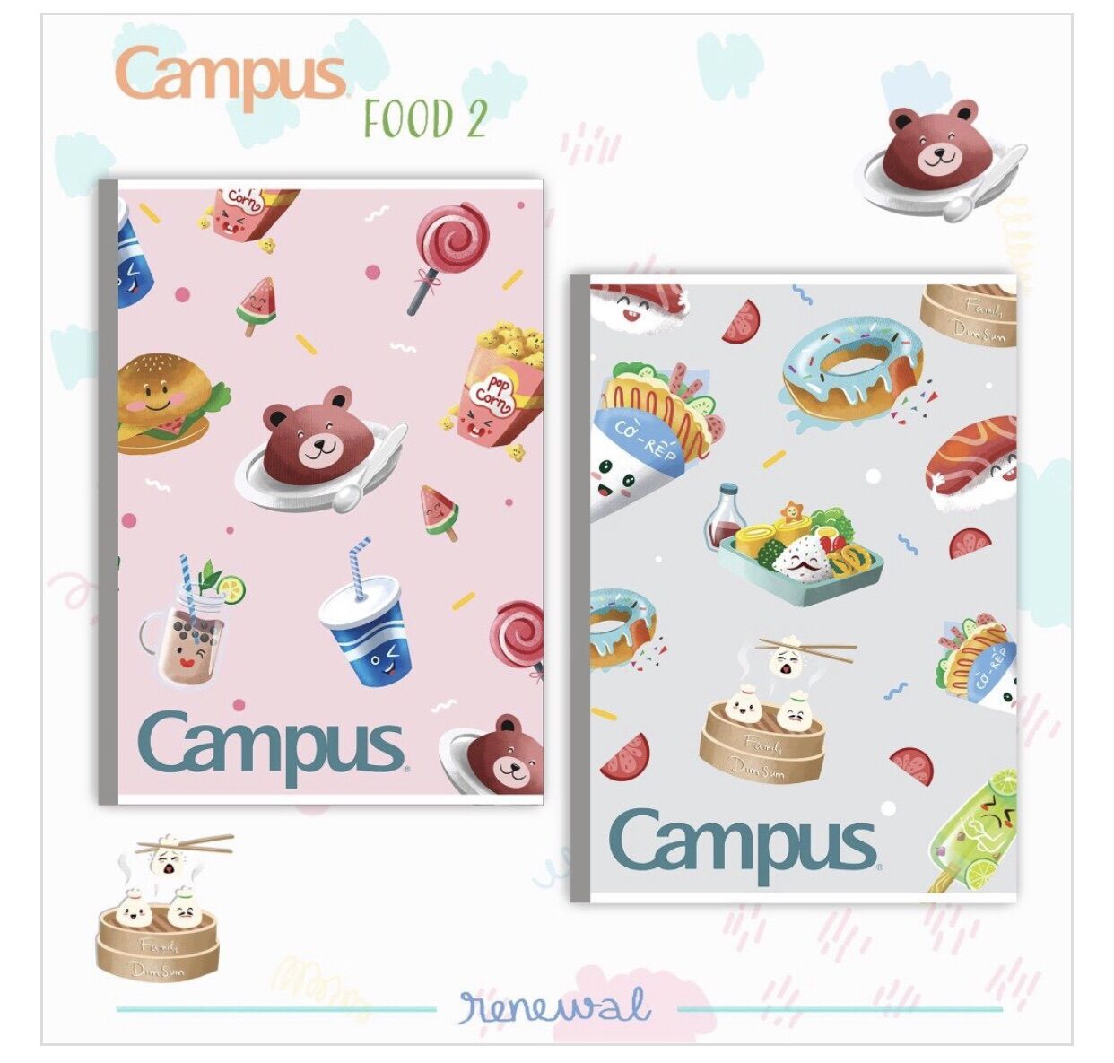 Vở kẻ ngang Campus 80 trang Food2