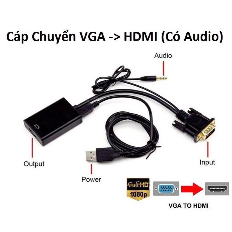 Cáp Chuyển Đổi VGA sang HDMI Có Âm Thanh