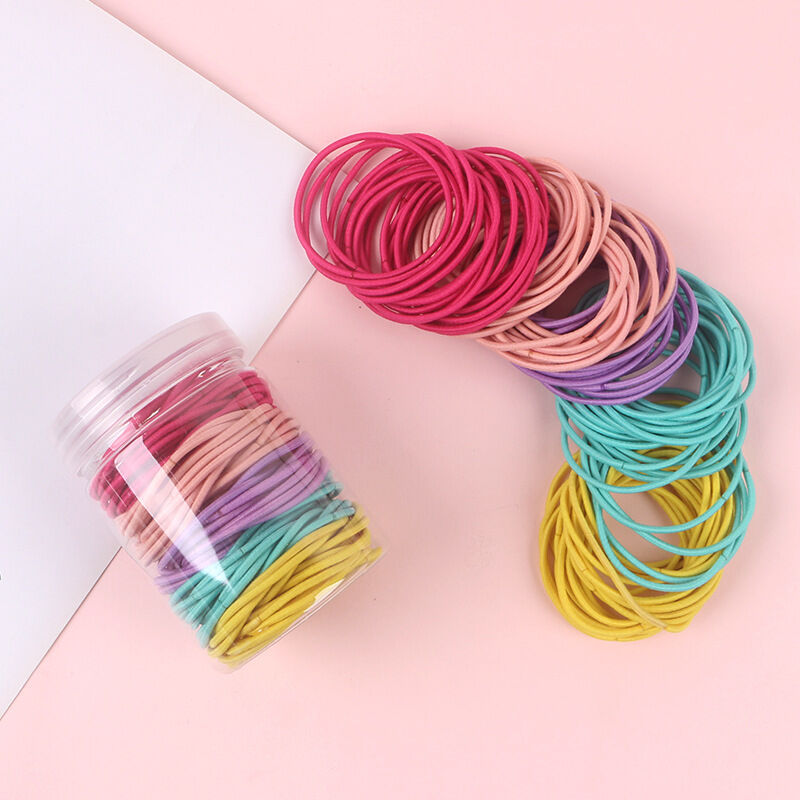 Set 100 Thun Cột Tóc Có Hộp Đựng, Chun Buộc Tóc