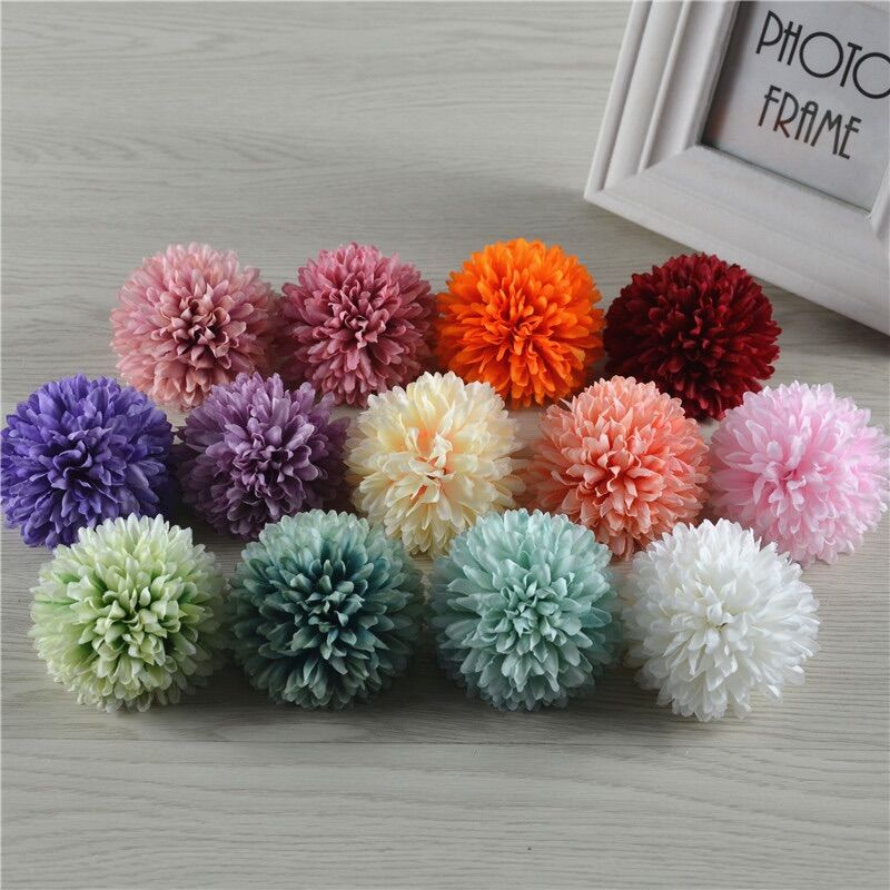 Combo 10 đầu bông cúc xù - cúc bing bong to 10cm_ hoa giả trang trí